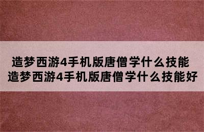 造梦西游4手机版唐僧学什么技能 造梦西游4手机版唐僧学什么技能好